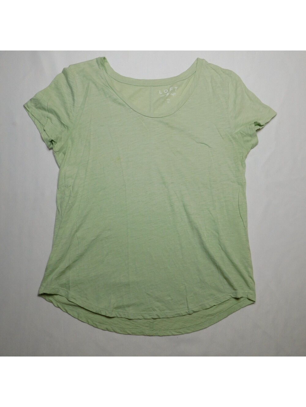 LOFT Vintage Soft Tee Shirt Women's Medium M Mint Sage Green Slub Knit Scoop Ne